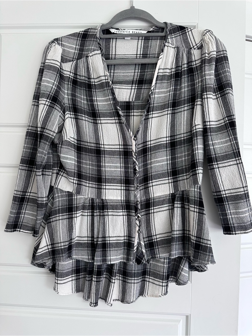 Veronica Beard Pismo Plaid blouse